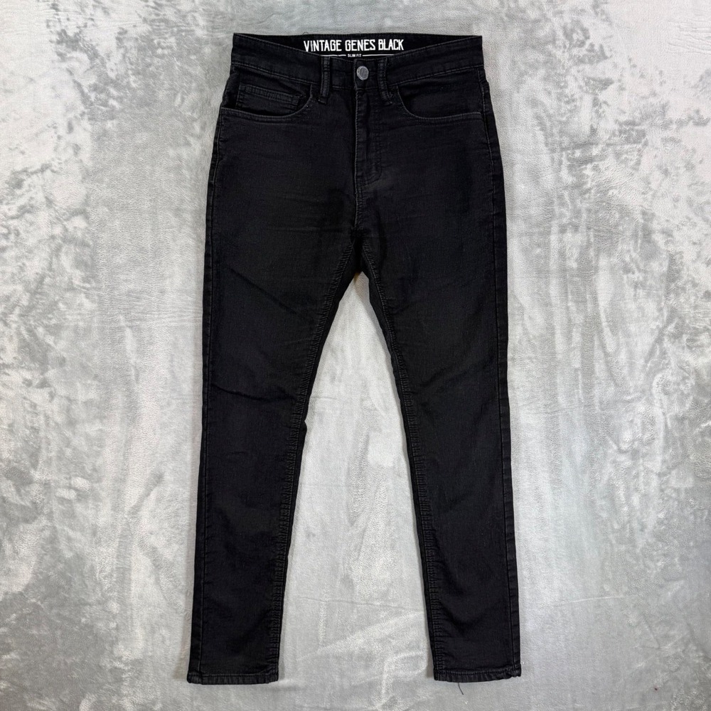 Vintage Genes Slim Fit Jeans Men's Size 28x30 Black‎ Denim Stretch